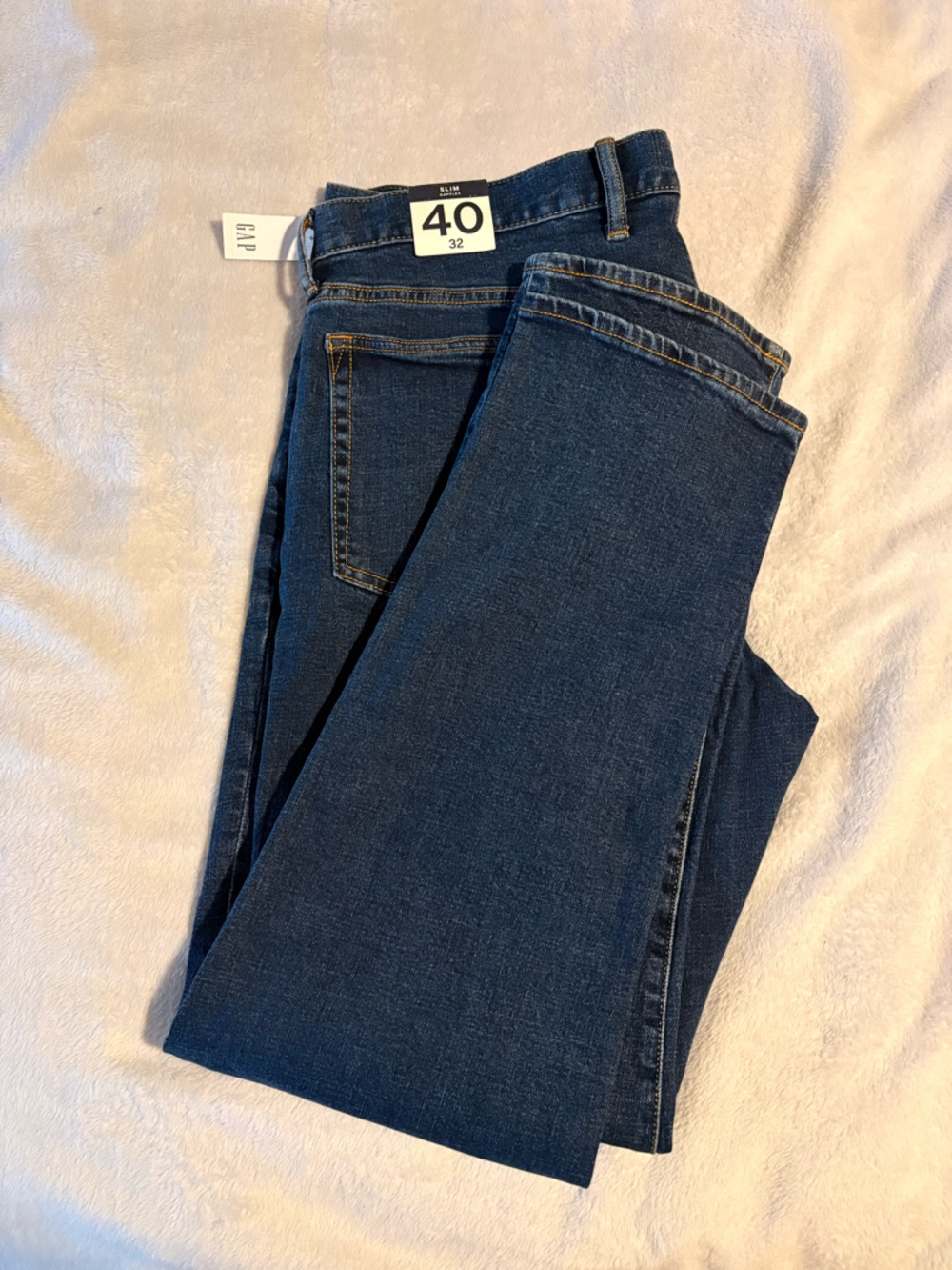 GAP men's Deep Blue Straight-Leg Jeans